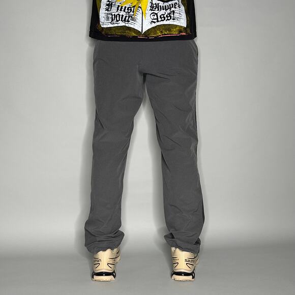 Nike Sweatpants Grey Polyester Joggers Yellow Swoosh - Picture 3 of 4